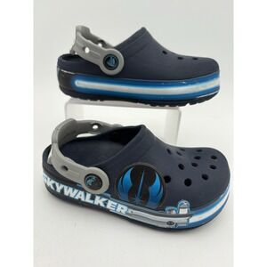 Crocs Star‎ Wars Luke Skywalker Clogs C9 Kids Boys Navy Blue Gray Slip On Shoes